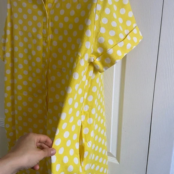 Lisa Marie Fernandez Yellow and White Polka Dot Top (XXL) - Picture 6 of 14